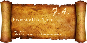 Frankovits Ajna névjegykártya